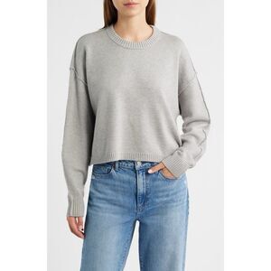 Good American Cozy Crewneck Sweater Heather Gray Size 3XL